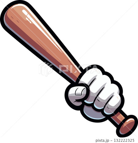 バットを持つ手のイラスト 132222325