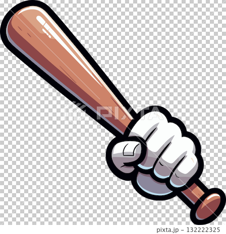 バットを持つ手のイラスト 132222325