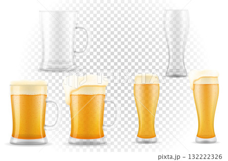 beer in mug transparent cartoon stock vector illustration isolated 132222326
