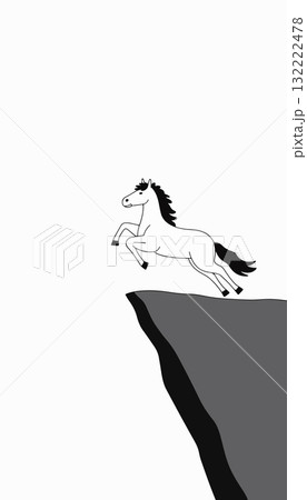 Horse Leaping Off Cliff Horse Leaping Off Cliff 132222478