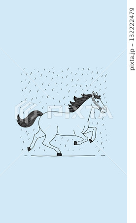 Running Horse in the Rain Running Horse in the Rain 132222479
