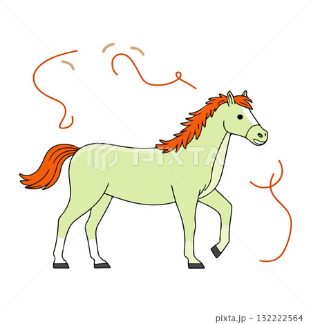 Cartoon Horse Illustration 132222564