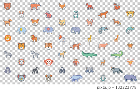 可愛的動物圖標集 可愛的動物圖標集 132222779