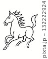 年賀状素材～走る馬～ピカソ風 132222924