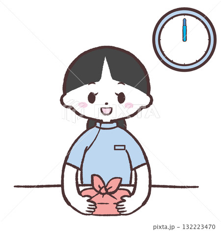 お弁当を食べる医療スタッフのイラスト 132223470
