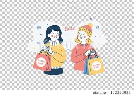 Women buying lucky bags during the New Year's sale 132223922