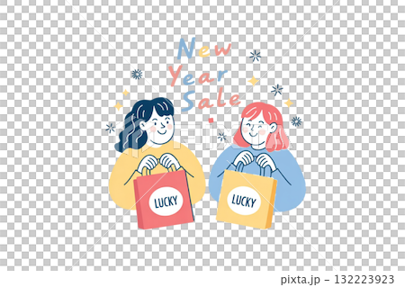 Women buying lucky bags during the New Year's sale 132223923