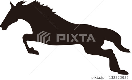 馬ジャンプシルエット 132223925