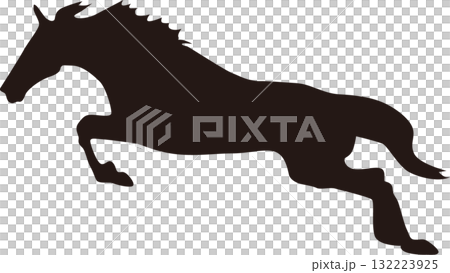 馬ジャンプシルエット 132223925