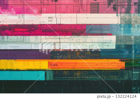 Colorful Geometric Abstract Pattern with Lines and Shades in Modern Digital Artwork Colorful Geometric Abstract Pattern with Lines and Shades in Modern Digital Artwork 132224124