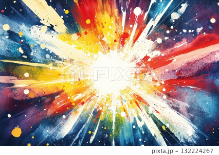 Vibrant Explosion of Colorful Abstract Paint Splashes on a Dark Starry Background Vibrant Explosion of Colorful Abstract Paint Splashes on a Dark Starry Background 132224267