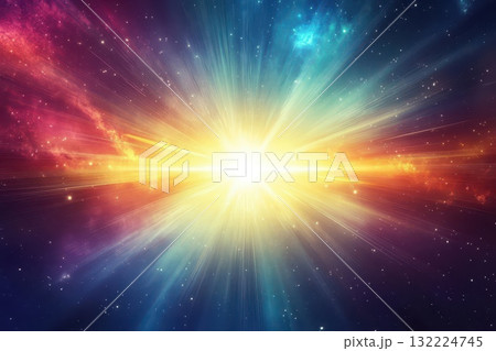 Vibrant Explosion of Light and Color in Deep Space with Stars and Galactic Nebulae 132224745