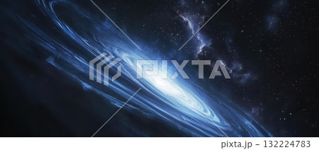 Surreal Depiction of Cosmic Energy Converging in a Celestial Scene Filled with Stars, Nebulas, and a Radiant Center Radiating Mystical Light and Vibrancy 132224783