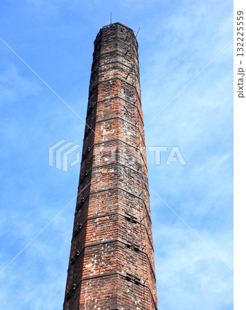 Smokestack of an old abandoned industrial 132225559