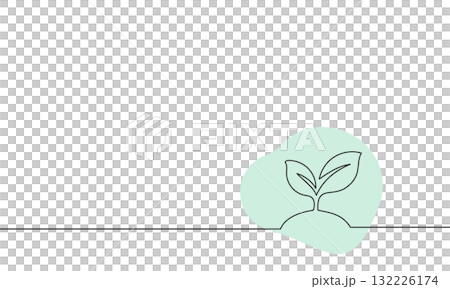 一筆書きの新芽のイラストタグ 132226174