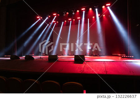 A spotlight on an empty stage. A spotlight on an empty stage. 132226637