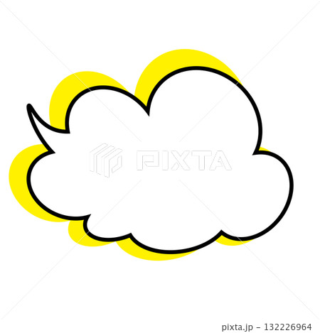シンプルな吹き出しのイラスト　もこもこ 132226964
