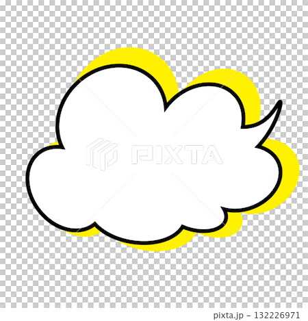 シンプルな吹き出しのイラスト　もこもこ 132226971