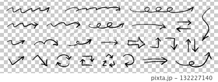 向量筆手繪箭頭設定黑白 向量筆手繪箭頭設定黑白 132227140