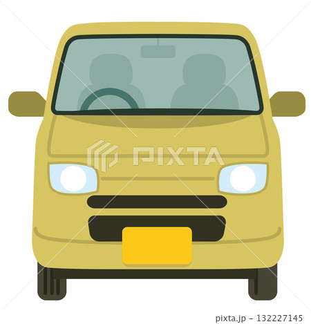 真正面の軽自動車のイラスト（主線なし・フラットデザイン） 132227145