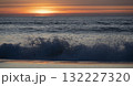 Beautiful sunset over Courant de Huchet in Landes with ocean waves 132227320