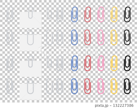 Illustration material set of clips that are easy to hold paper 132227386