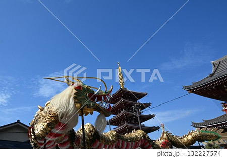浅草寺の金龍の舞 東京 浅草寺の金龍の舞 東京 132227574