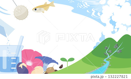 理科の小学校5年生の内容をイメージした背景イラスト_16:9 理科の小学校5年生の内容をイメージした背景イラスト_16:9 132227821