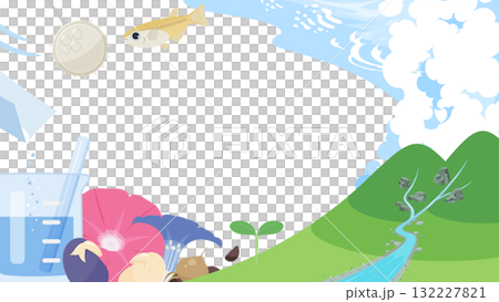 理科の小学校5年生の内容をイメージした背景イラスト_16:9 理科の小学校5年生の内容をイメージした背景イラスト_16:9 132227821