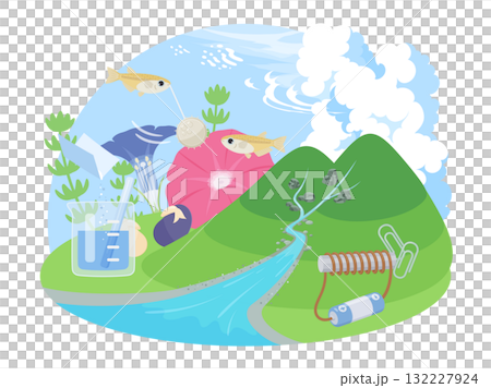 根據小學五年級科學內容繪製的插圖素材 132227924