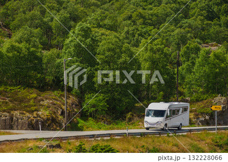 Camper car on road trip Camper car on road trip 132228066