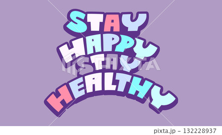 New year wish stay happy healthy typography greeting for decoration New year wish stay happy healthy typography greeting for decoration 132228937