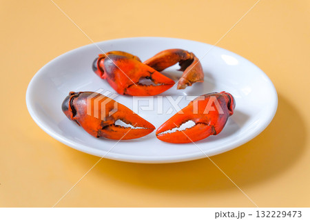 Crab claws ,Seafood fresh tasty food dish delicious gourmet food . 132229473