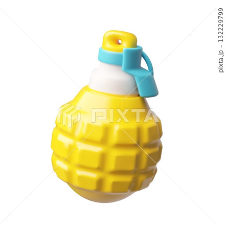 Bomb, grenade 3D plastic style vector icon, cartoon TNT explosive with detonator, dynamite, explosive tools for mining 132229799