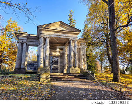 Birch house and Portal Mask in Gatchina Palace Park. 132229828
