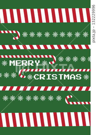 Colorful holiday design features candy canes and cheerful message for Christmas celebration 132229996