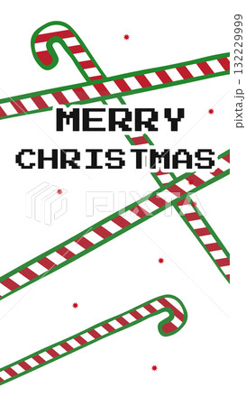 Merry Christmas design featuring candy canes and festive snowflakes for holiday cheer Merry Christmas design featuring candy canes and festive snowflakes for holiday cheer 132229999