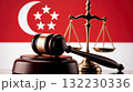 Gavel and Scales of Justice Symbolizing Singapore's Legal System 132230336