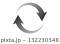モノクロのグラデーションで表現されたリサイクル・循環矢印のイラスト モノクロのグラデーションで表現されたリサイクル・循環矢印のイラスト 132230348