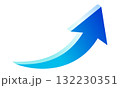 アイソメトリックな青いグラデーションの上昇矢印 アイソメトリックな青いグラデーションの上昇矢印 132230351