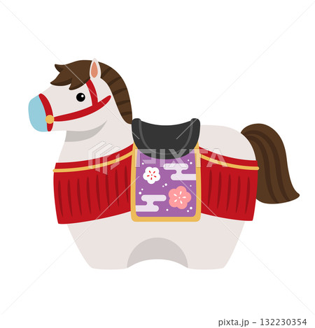 白い馬の置物　年賀状素材2026・午 132230354