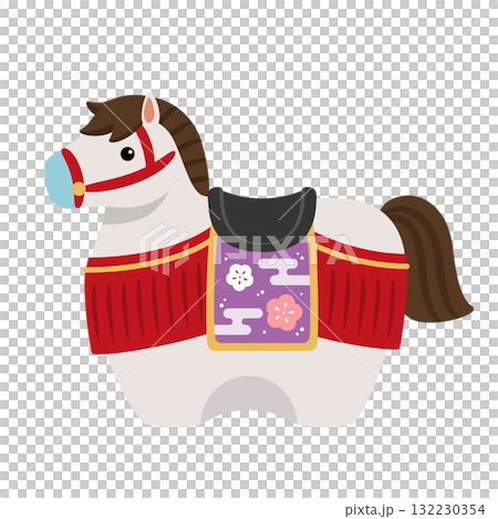 白い馬の置物　年賀状素材2026・午 132230354