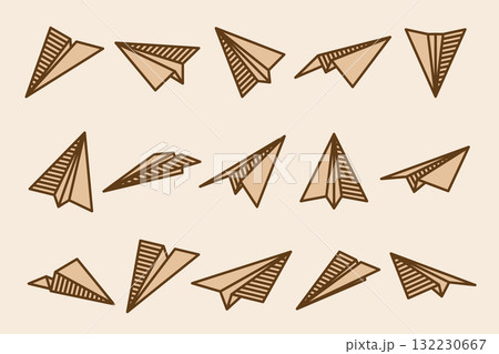Realistic handmade paper planes collection on transparent background. Origami aircraft in flat style. Vector illustration. Realistic handmade paper planes collection on transparent background. Origami aircraft in flat style. Vector illustration. 132230667