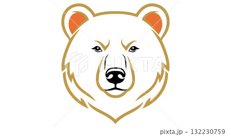 Majestic Bear Head Logo Design Illustration 132230759