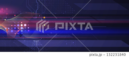 Abstract high particles technology and science circuit background 132231840