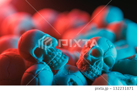 Miniature skulls background. Skull background 132231871