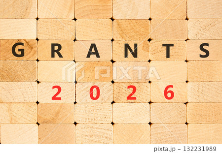 Grants 2026 symbol. Concept words Grants 2026 on beautiful wooden blocks wall. Beautiful wooden blocks wall background. Business and grants 2026 concept. Copy space. Grants 2026 symbol. Concept words Grants 2026 on beautiful wooden blocks wall. Beautiful wooden blocks wall background. Business and grants 2026 concept. Copy space. 132231989
