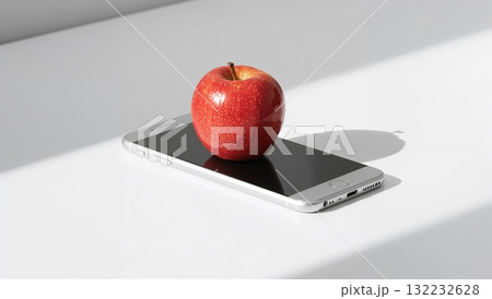 A phone with a red apple on it 132232628