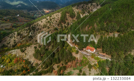 Drone Landscape of Railway in Mokra Gora 132233084