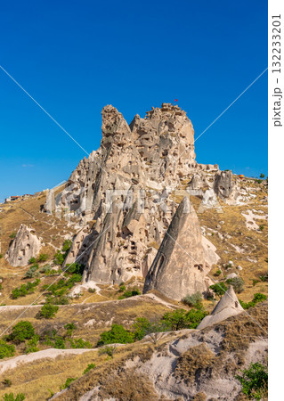 Volcanic rock formations landscape in Cappadocia, place of residence of ancient Christians 132233201